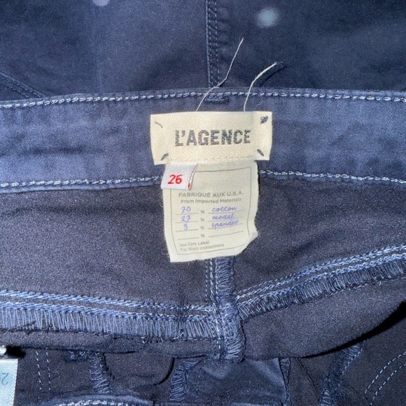 L’AGENCE Size 26 Women’s Skinny Navy Blue Trousers Cotton/Modal Blend Officewear - Picture 5 of 6